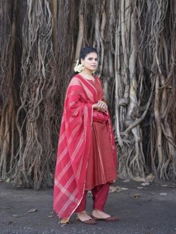 Five Point Five - Bhanu Maroon Kurta with Salwar Pant and Dupatta