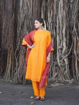 Five Point Five - Lalita Yellow Kurta with Salwar Pant and Dupatta