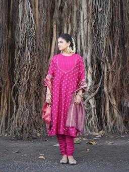 Five Point Five - Devika Magenta Kurta with Pant and Dupatta