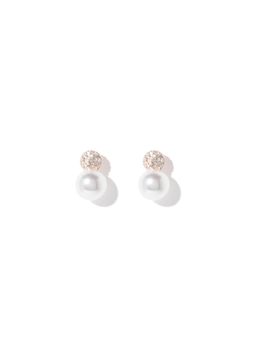 Forever New - Rose Ball Crystal and Pearl Stud