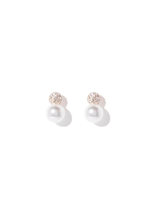 Forever New Rose Ball Crystal and Pearl Stud