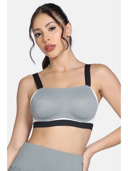 Zivame - Zelocity High Impact Wide Waist Band Sports Bra - Grey