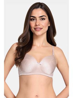 Zivame - Shimmering Secrets Padded Non Wired 3/4Th Coverage T-Shirt Bra - Mahagony Rose