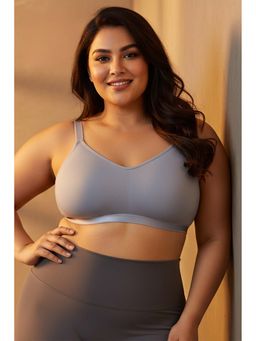 Zivame - True Curv Single Layered Non Wired Full Coverage 360 Minimiser Bra - Blue