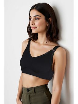 Zivame - Padded Non Wired Full Coverage T-Shirt Bra - Black