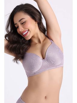 Zivame - Lavender Printed Regular Fit T-shirt Bra