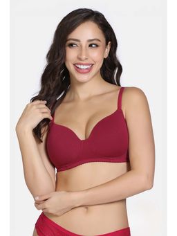 Zivame - Red Solid Regular Fit T-shirt Bra