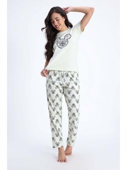 Zivame - Women Farm Lore Knit Cotton Almost Aqua T-Shirt and Pyjama