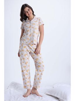 Zivame - Women Knit Cotton Orchid Tint T-Shirt and Pyjama