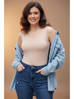 Zivame - Sepia Rose Knit Poly Padded Camisole