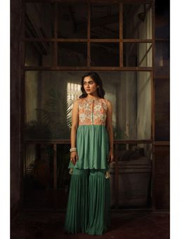 Suave by Neha Arora - Multi-Colour Meadow Sharara With Kurta (Set of 2)