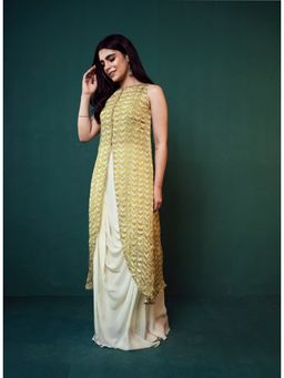 Suave by Neha Arora - Cream Contemporary Kurta And Skirt (Set of 2)