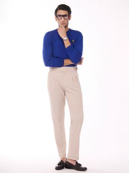 S&N by Shantnu Nikhil - Merino Wool Crested Blue Sweater