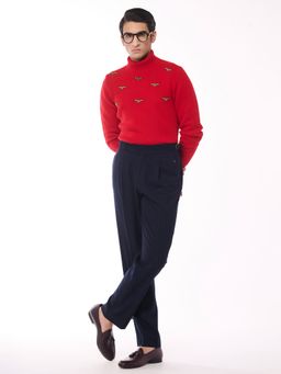 S&N by Shantnu Nikhil - Cashmere High Neck Red Sweater
