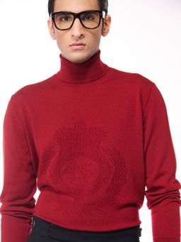S&N by Shantnu Nikhil - Merino Wool Turtle Neck Red Sweater