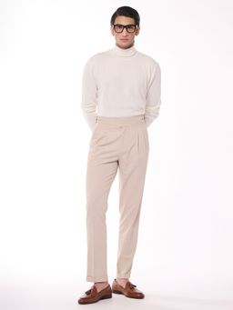 S&N by Shantnu Nikhil - Merino Wool Turtle Neck Off White Sweater