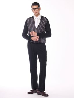 S&N by Shantnu Nikhil - Striped Printed Merino Multicolour Sweater