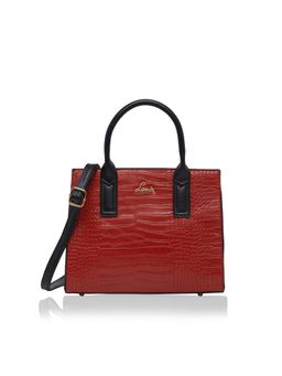 Lavie - Shelly Womens Glossy Croc Satchel (Maroon) (S)