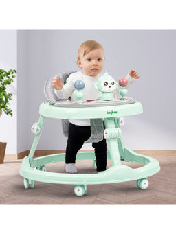 BAYBEE - Green Round Kids Activity Walker with Adjustable Height & Musical Toy Bar Rattle