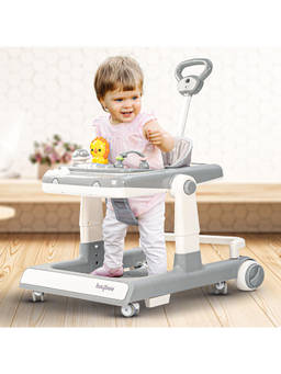 BAYBEE - Grey Walker for Kids with Height Adjustable & Tray