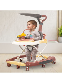 BAYBEE - Brown 2-In-1 Activity Kids Walker Cum Rocker