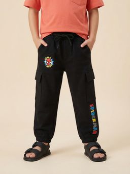 Nautinati - Boys Pure Cotton Marvel Spiderman Placement Print cargo Joggers