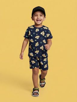 Nautinati - Boys Lion King Simba Printed Regular Fit Co-ord Set