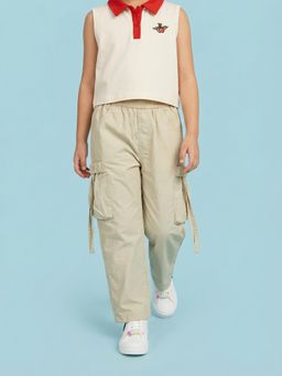 Nautinati - Girls Woven Relaxed Fit Solid Parachute Pant