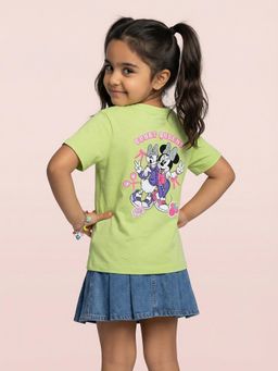Nautinati - Girls Pure Cotton Disney Minnie and Daisy Front and Back Print T-Shirt