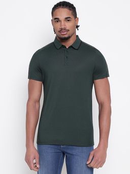 Guess - Men Olive Solid Polo T-Shirt