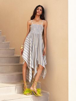 House of Fett - Omaha Stripe Grey Dress