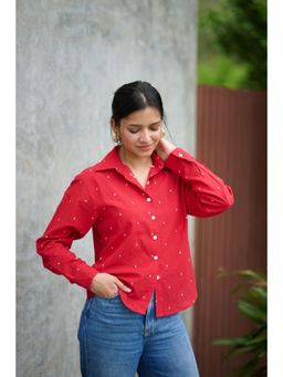 Posh Pants Club - Gul Red Handloom Cotton Shirt