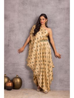 SEW - Sultani Floral Drape Fusion Gold Dress