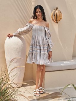 House of Fett - Smocking Stripe Multi-Color Dress