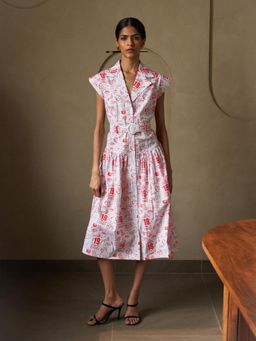 House of Fett - Tempura White Shirt Dress with Belt