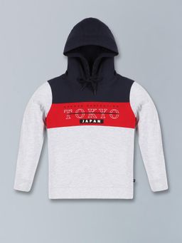 3PIN - Beige Colorblock Regular Fit Hoodie