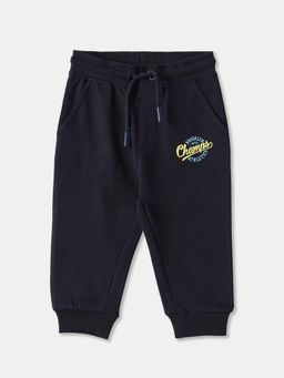 R&B - Navy Blue Solid Regular Fit Joggers