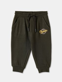 R&B - Olive Solid Regular Fit Joggers