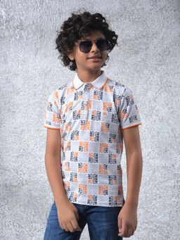 CRIMSOUNE CLUB - Multi-Color Printed Slim Fit Polo T-shirt
