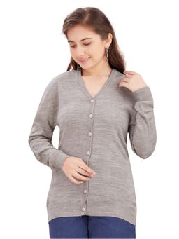 Aarika - Beige Solid Regular Fit Cardigan