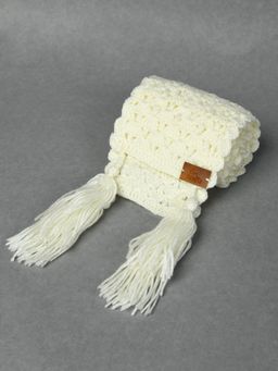 FUNKRAFTS - Off White Woven Muffler (7-12 Years)