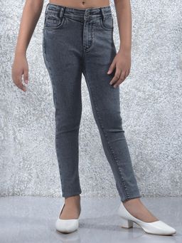CRIMSOUNE CLUB - Grey Solid Skinny Fit Jeans