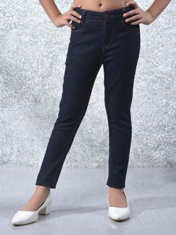 CRIMSOUNE CLUB - Blue Solid Skinny Fit Jeans