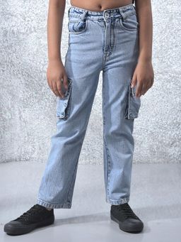 CRIMSOUNE CLUB - Blue Solid Regular Fit Jeans