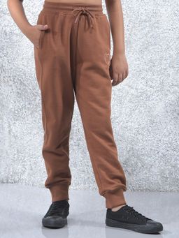 CRIMSOUNE CLUB - Brown Solid Regular Fit Joggers