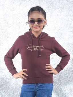 CRIMSOUNE CLUB - Brown Solid Regular Fit Hoodie