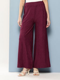Aarika - Purple Solid Regular Fit Palazzo