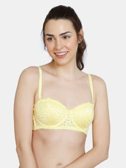 Zivame - Serenade Spring Lush Padded Wired 3/4th Coverage Strapless Bra - Sunshine