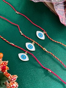 Digital Dress Room - Multi-Color Evil Eye Charm Rakhi (Pack of 3)