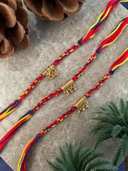 Digital Dress Room - Gold Ghungroo Rakhi (Pack of 3)